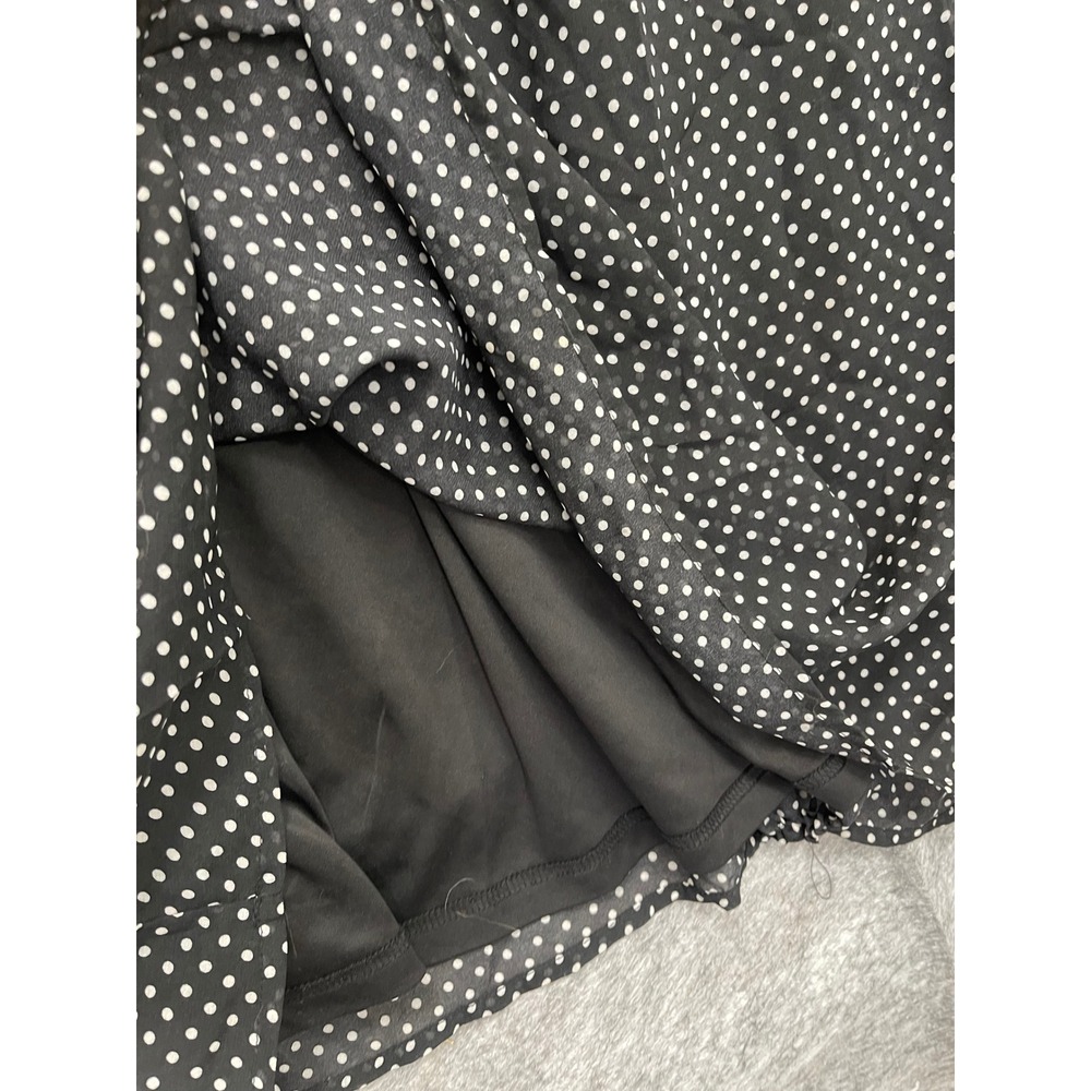 Torrid Black White Polka Dot Smocked Waist Cutout Back Dress 10012150 1X - Picture 12 of 13